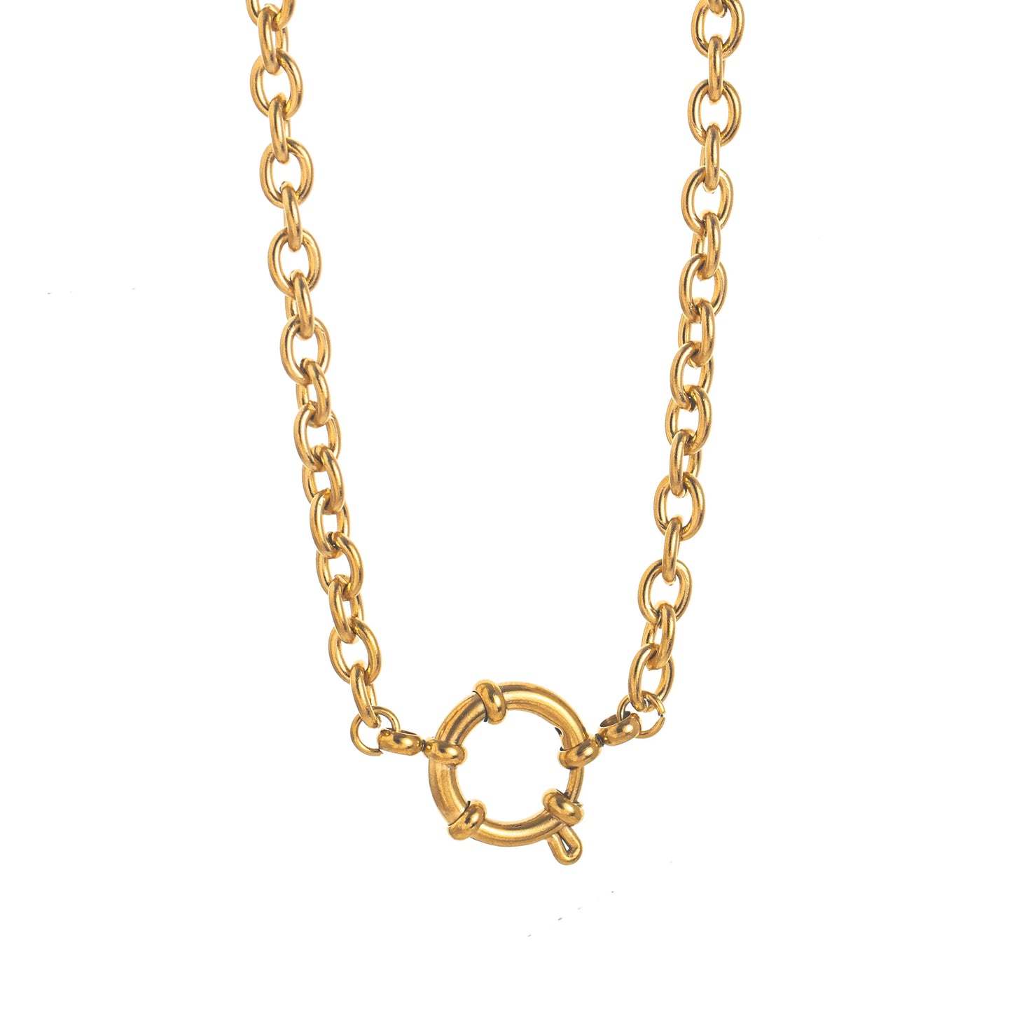 18K Gold Plated Clasp Chain Necklace 45cm