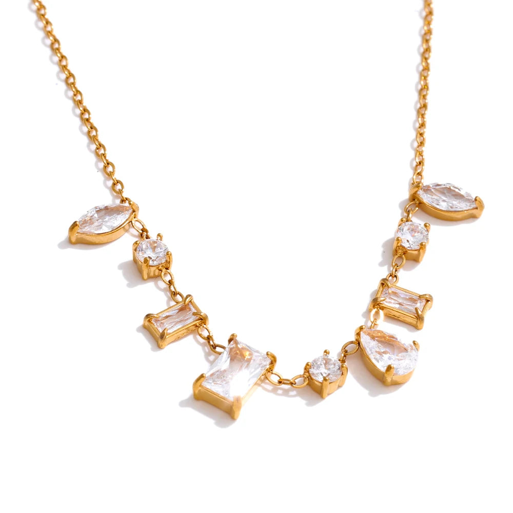 Joanna Gold Crystal Pendant Necklace