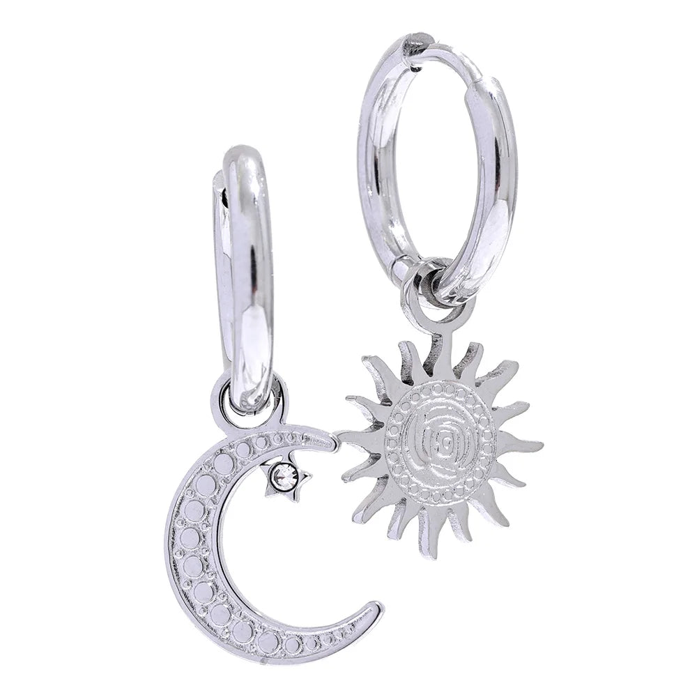 Isla Star and Moon Huggie Earrings