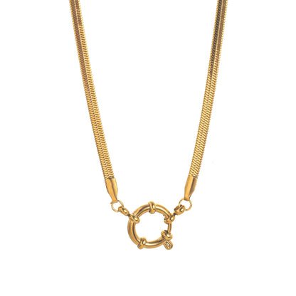 18K Gold Plated Clasp Chain Necklace 45cm