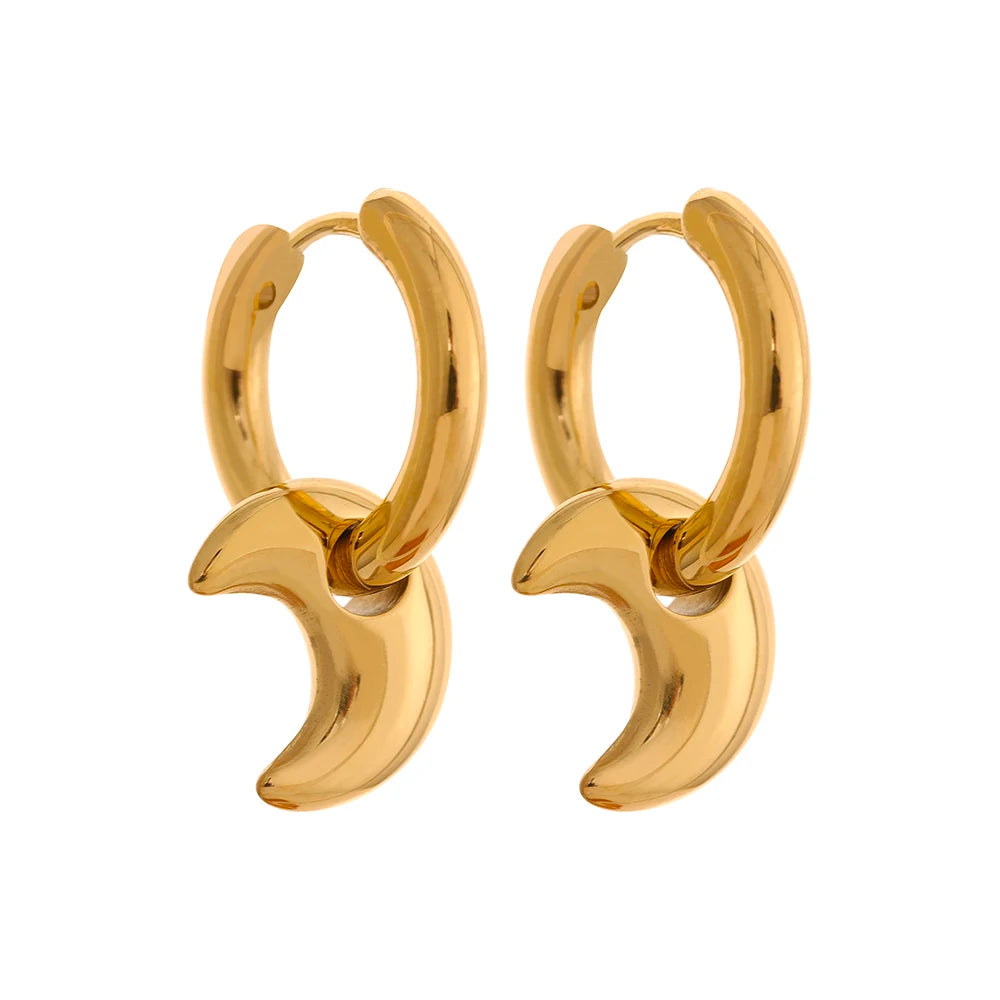 Emma Star Moon and Heart Huggie Earrings