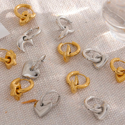 Emma Star Moon and Heart Huggie Earrings