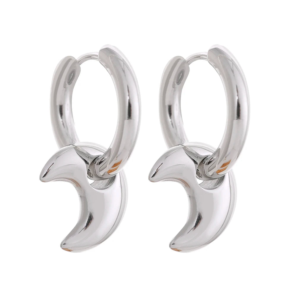 Emma Star Moon and Heart Huggie Earrings
