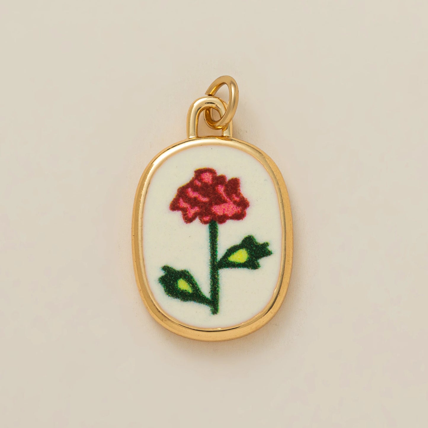 Hand Painted November Flower Pendant