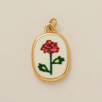 Hand Painted November Flower Pendant