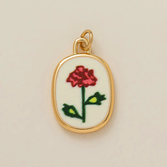 Hand Painted November Flower Pendant