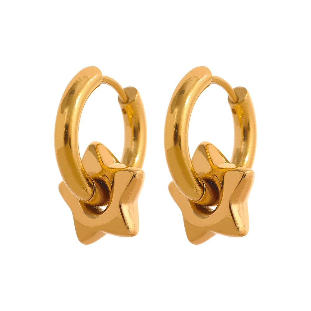 Emma Star Moon and Heart Huggie Earrings