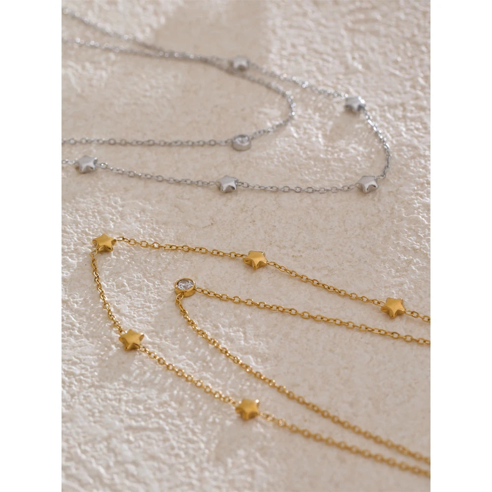 Jasmine Star Double Layer Necklace