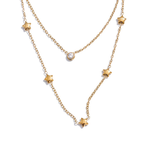 Jasmine Star Double Layer Necklace