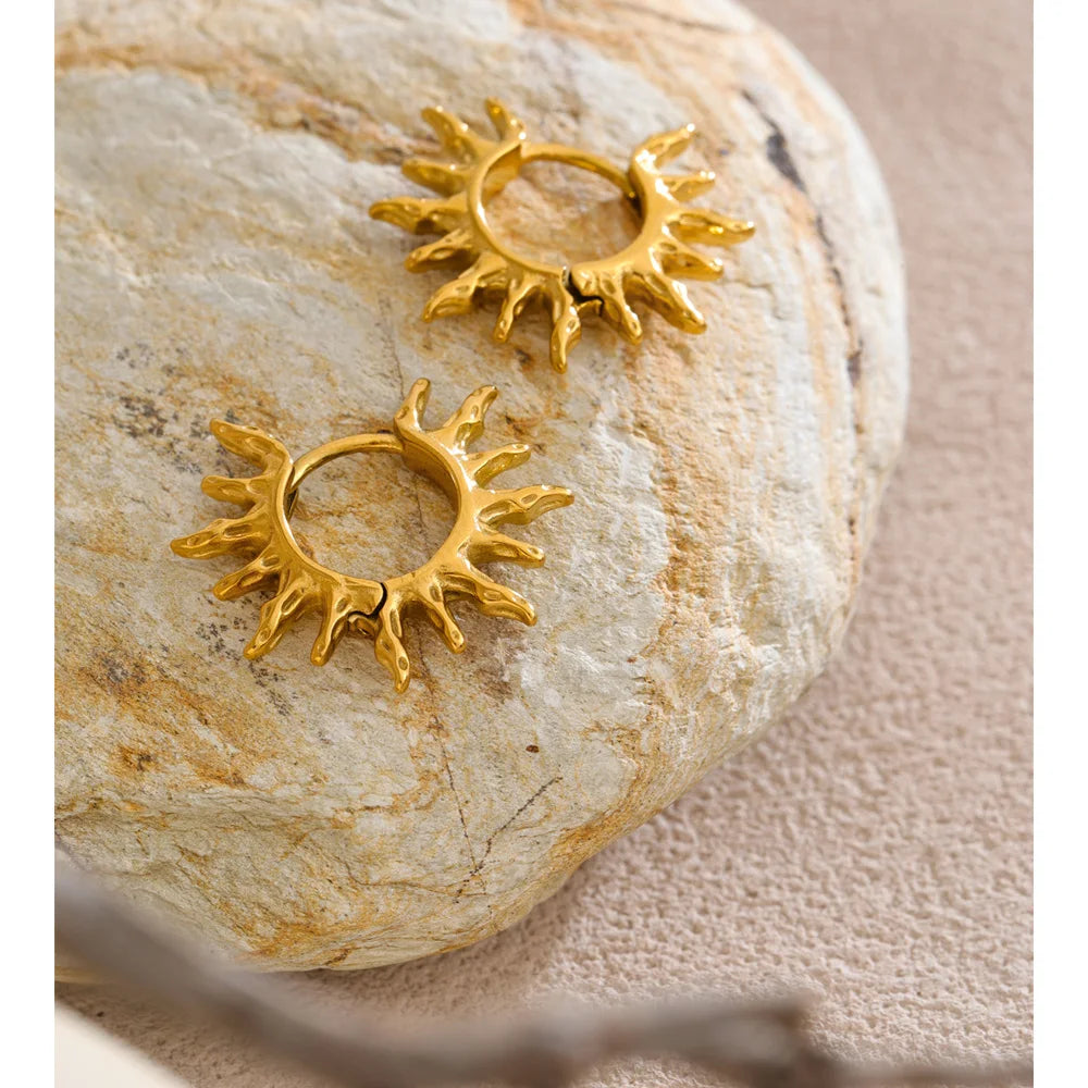 Rachel Gold Sun Hoop Earrings