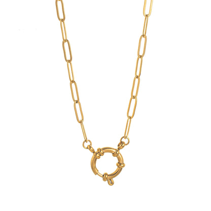 18K Gold Plated Clasp Chain Necklace 45cm