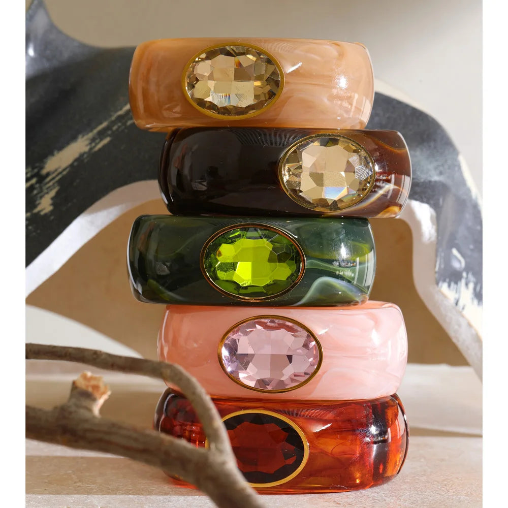 Winnie Resin Crystal Bangle